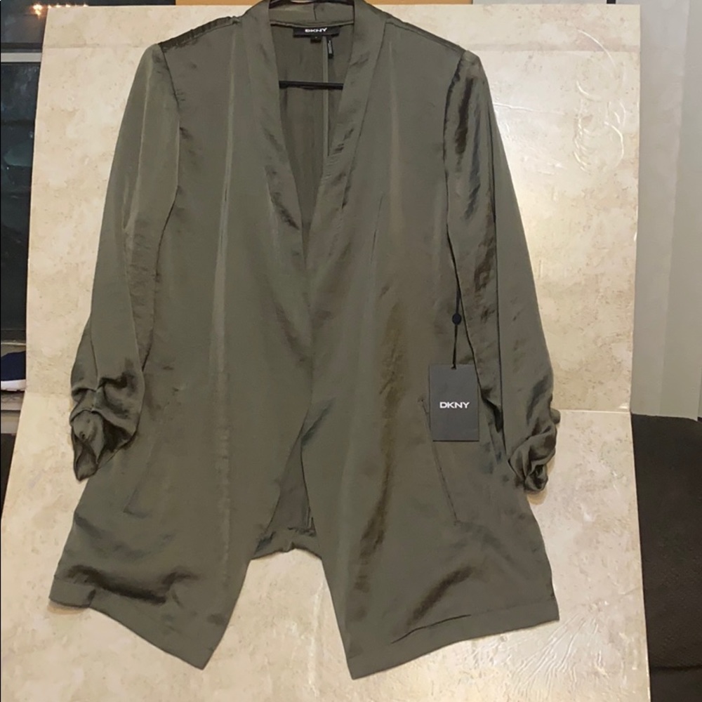 DKNY SCRUNCH - SLEEVE COLLARLESS BLAZER BRAND NEW - Picture 4 of 9